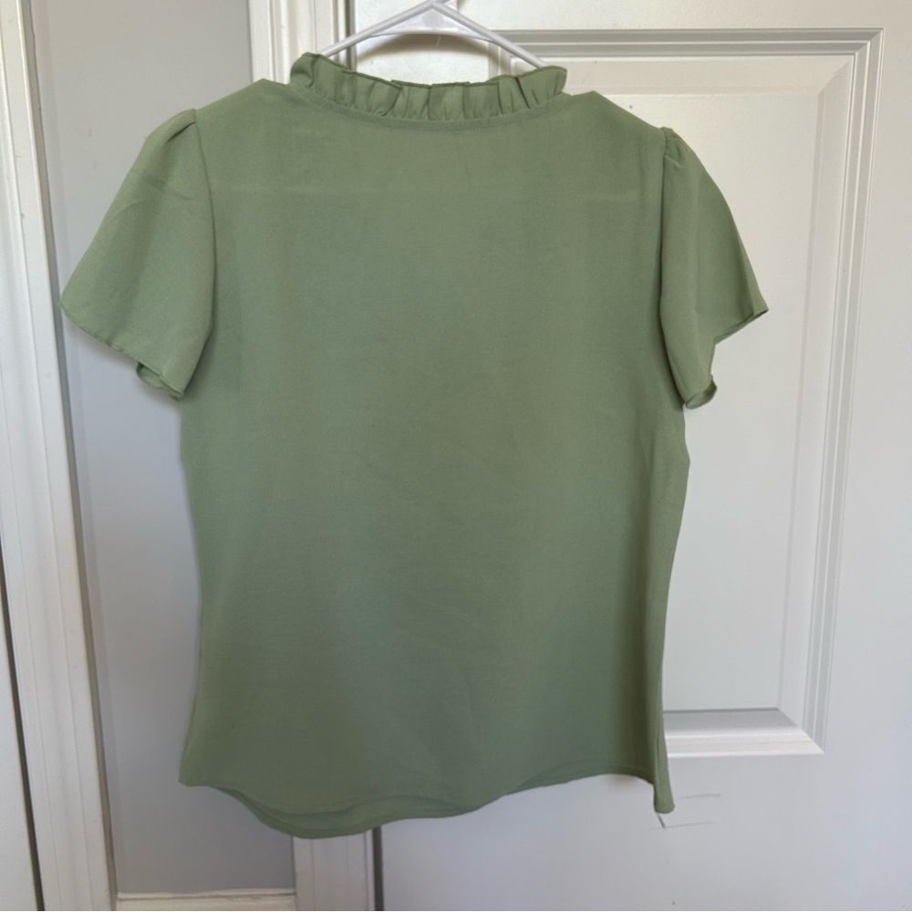 Green Ruffle Blouse - Picture 2 of 2
